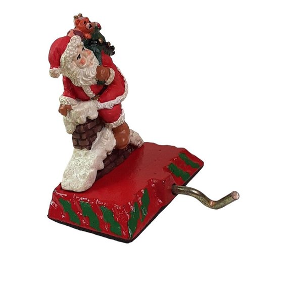 Cast Iron Christmas Stocking Hanger Adjustable Hook Santa on Roof Toys R… - Picture 2 of 8